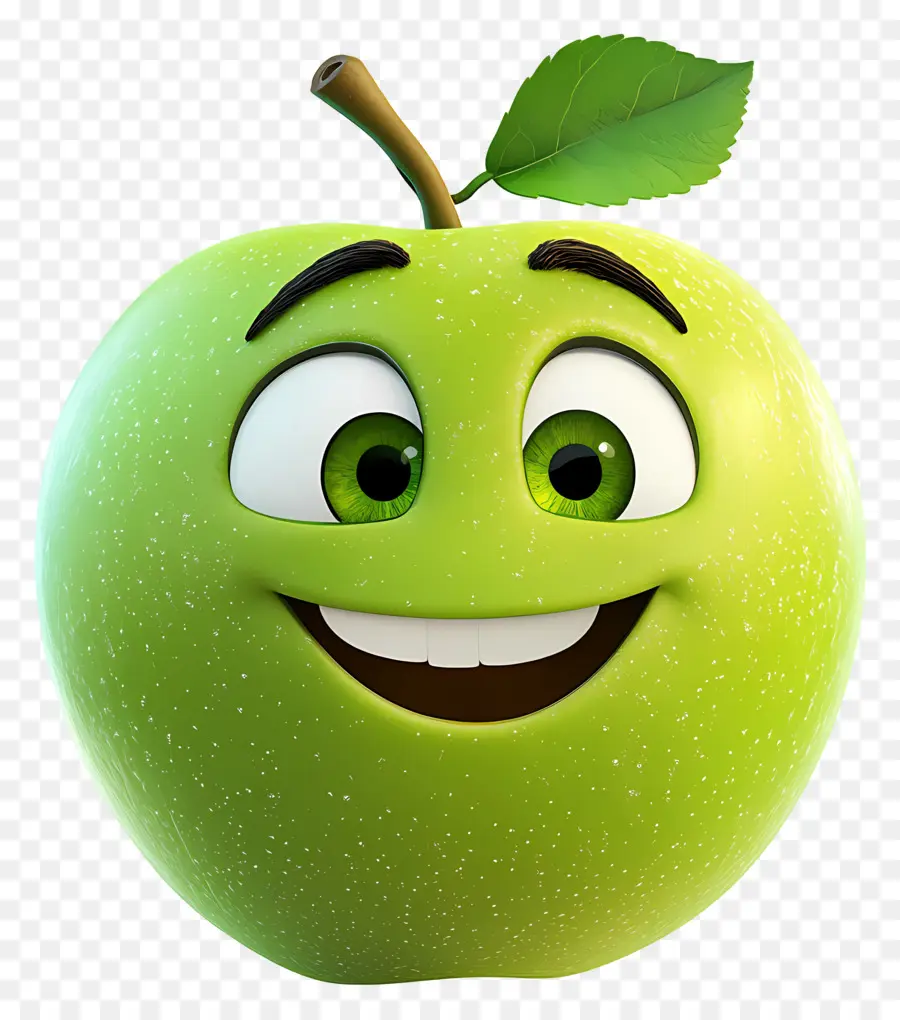 Manzana Verde，Sonriente PNG