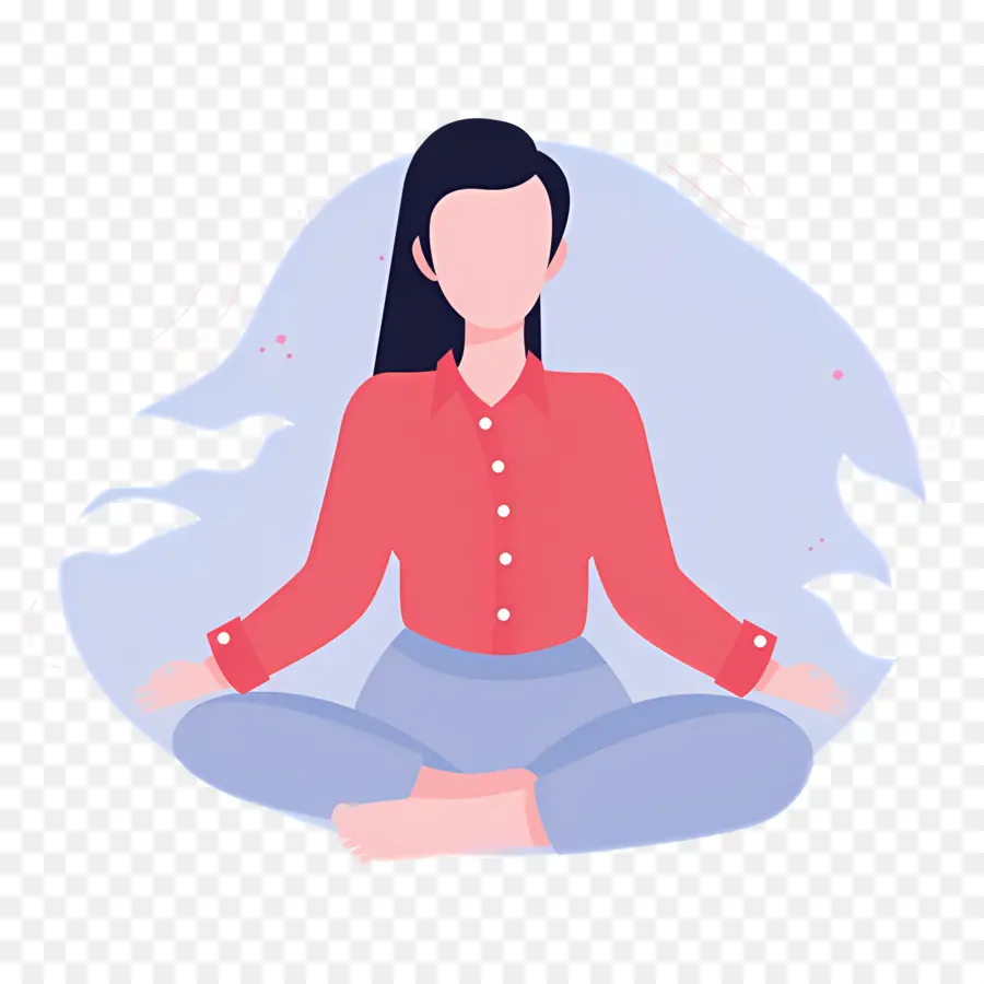 Meditación，Mujer Meditando Con Flow PNG