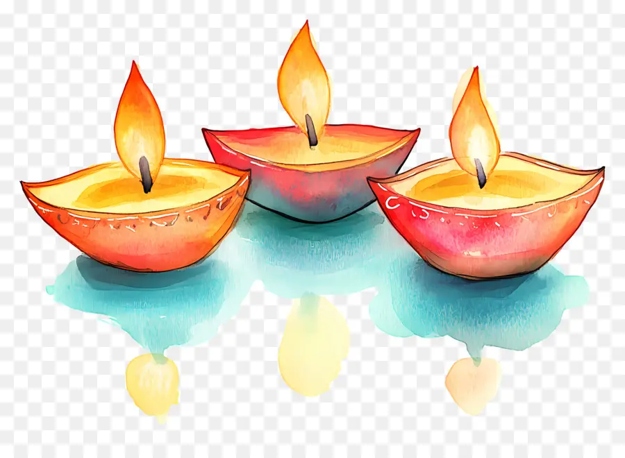 Lámparas De Aceite De Diwali，Velas PNG