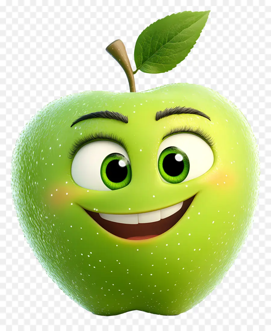 Manzana Verde，Sonriente PNG