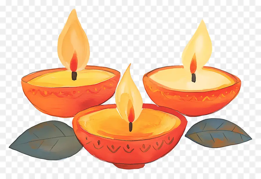 Lámparas De Aceite De Diwali，Velas PNG