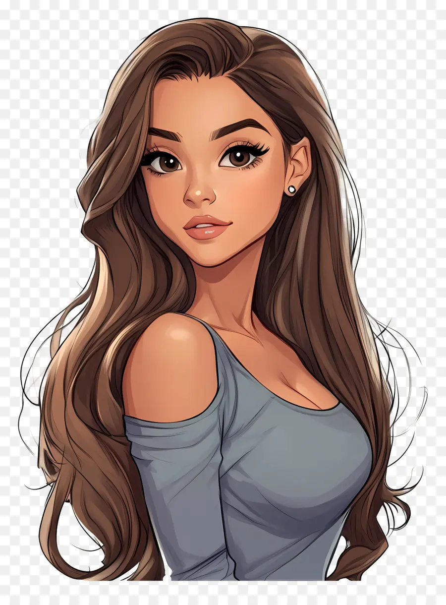 Ariana Grande，Chica Animada PNG