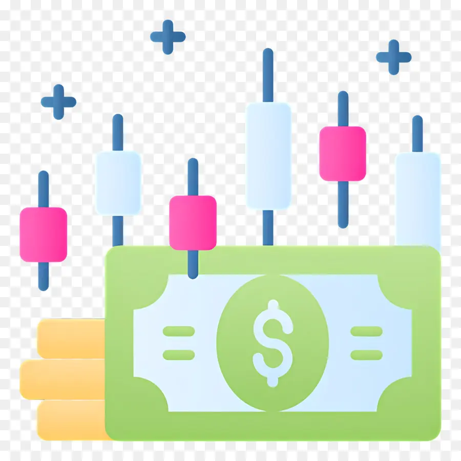 Mercado De Valores，Dinero Y Candelabros PNG