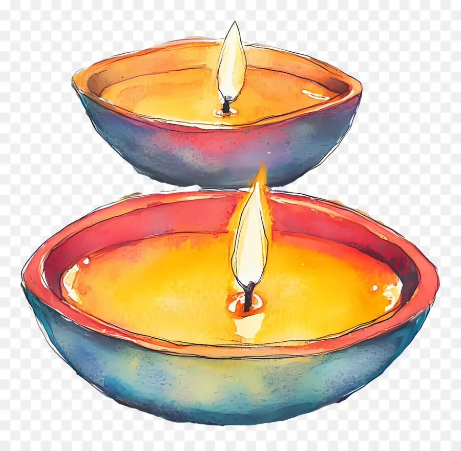 Lámparas De Aceite De Diwali，Velas PNG