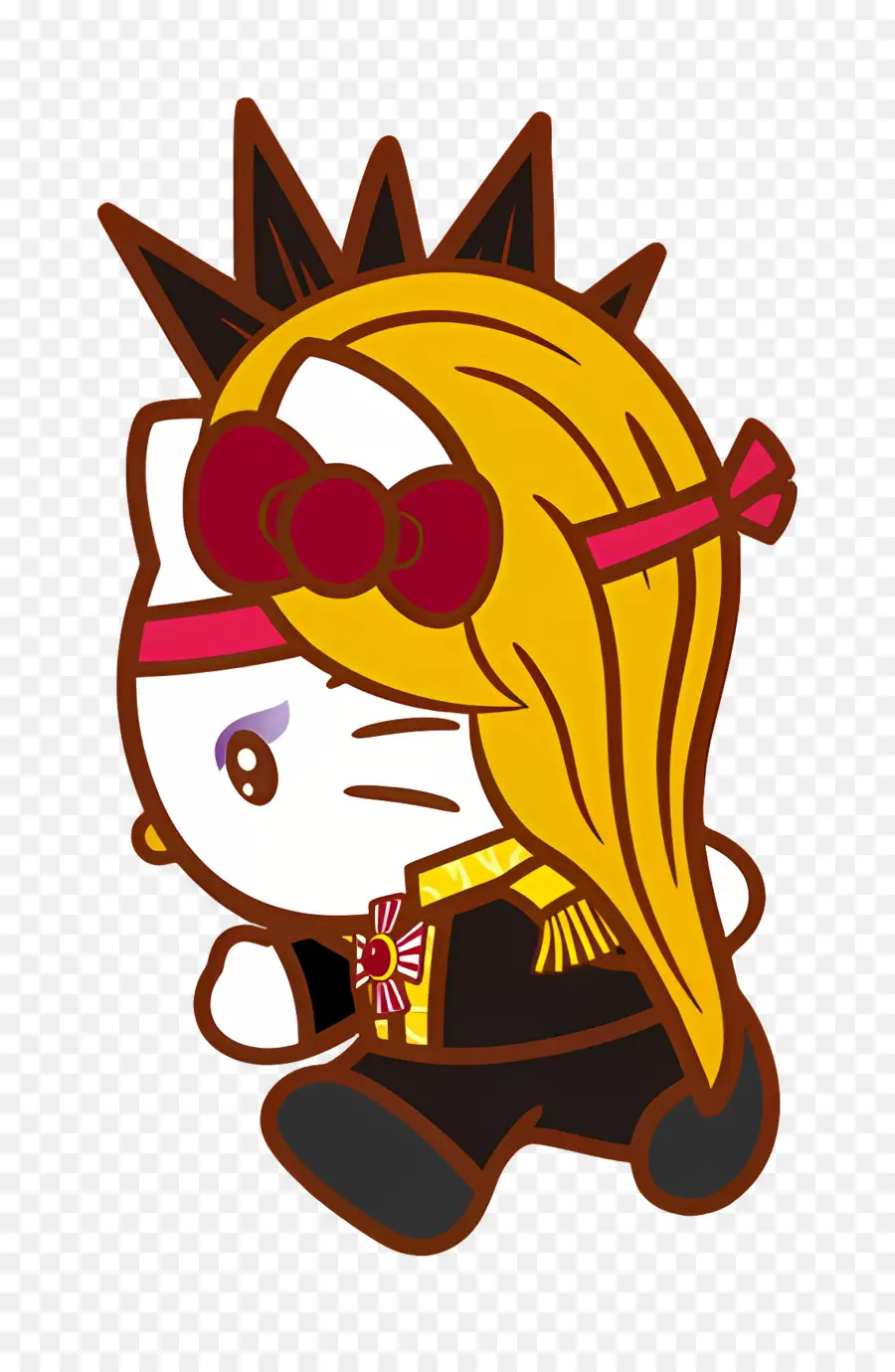 Yoshikitty，Personaje De Dibujos Animados Con Pelo Puntiagudo PNG