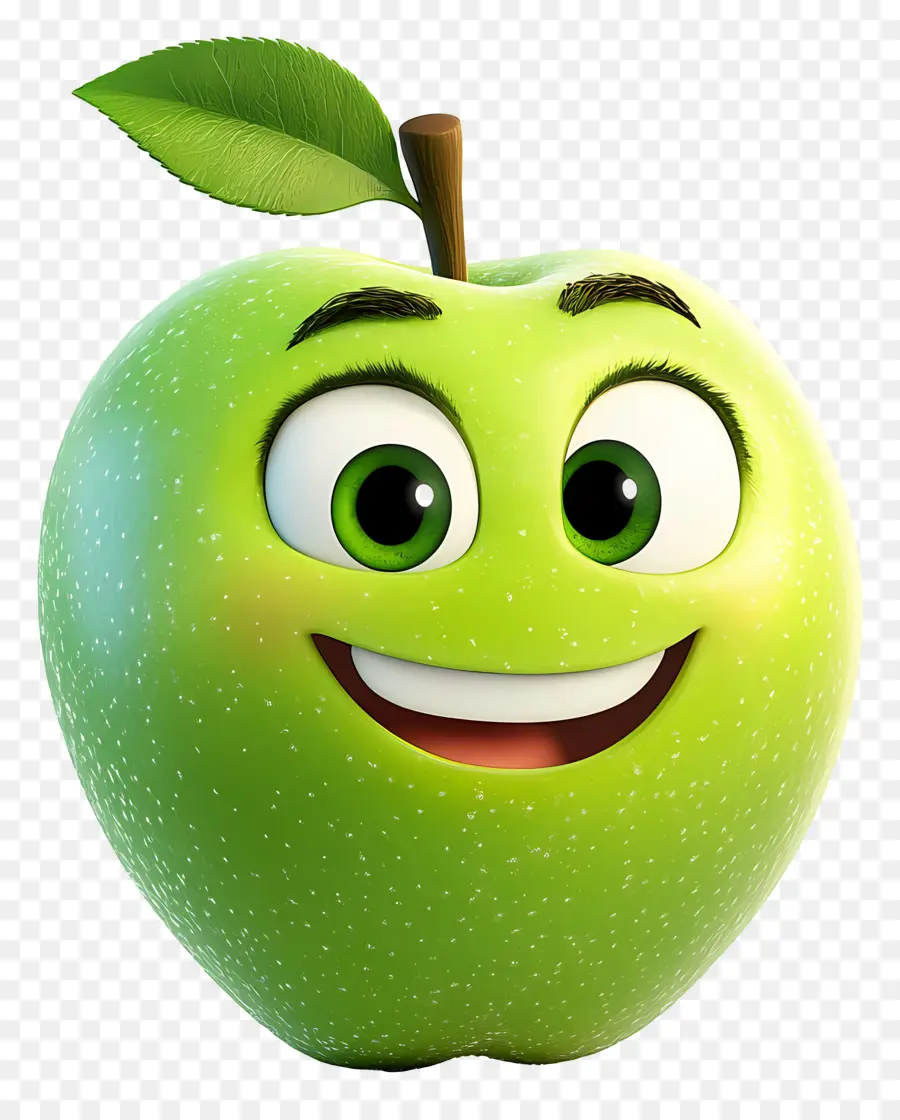 Manzana Verde，Sonriente PNG