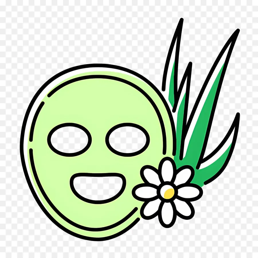 áloe Vera，Mascarilla Con Planta PNG