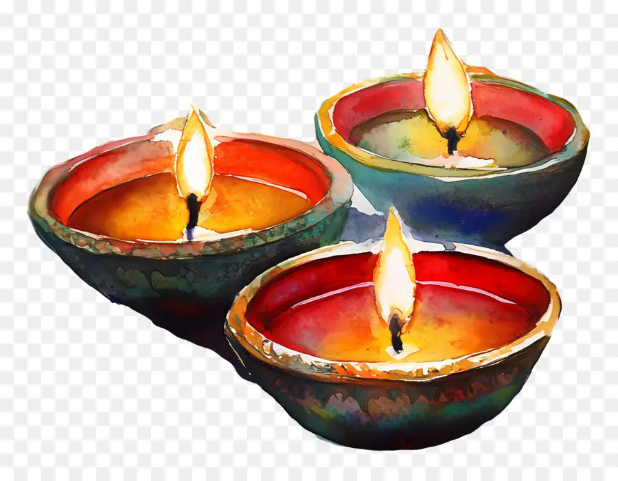 Lámparas De Aceite De Diwali，Velas PNG