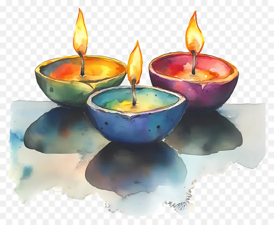 Lámparas De Aceite De Diwali，Velas PNG