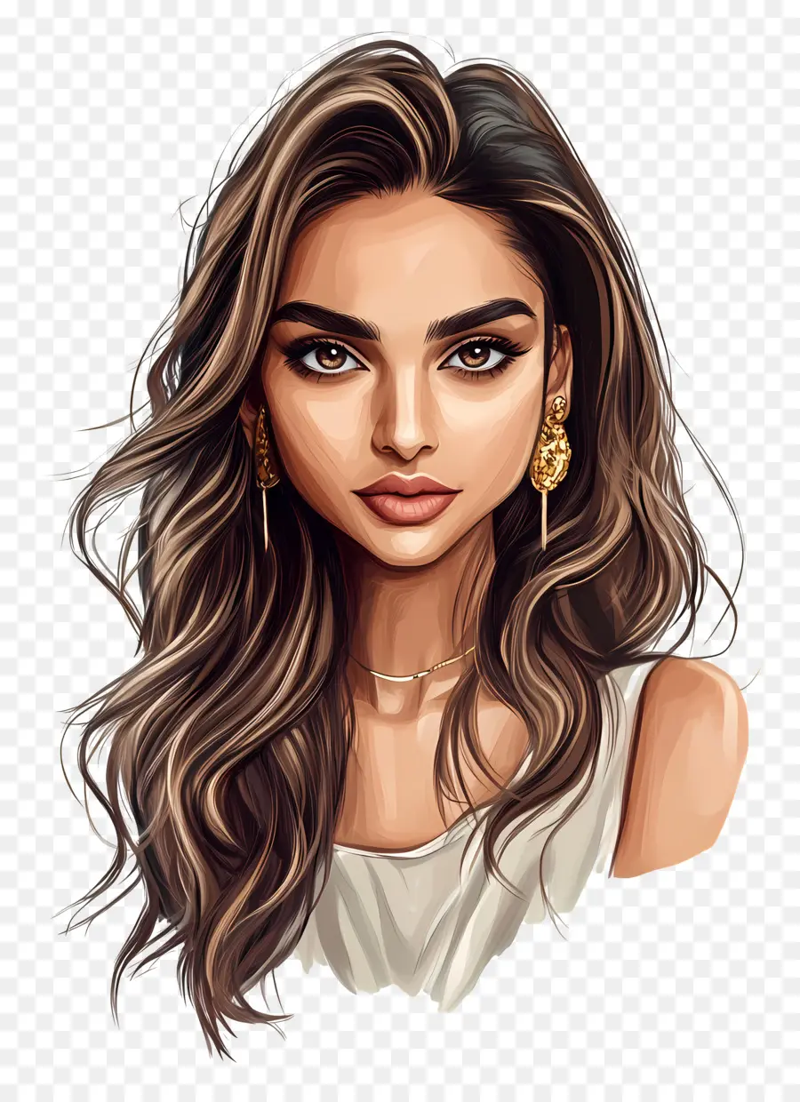 Deepika Padukone，Retrato De Mujer Morena PNG