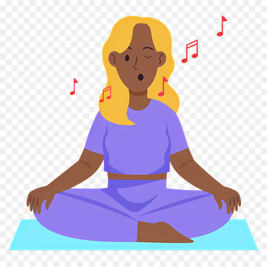 Meditación，Persona Meditando Cantando PNG