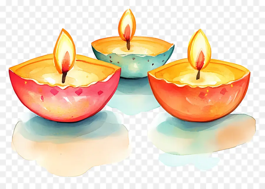 Lámparas De Aceite De Diwali，Velas PNG