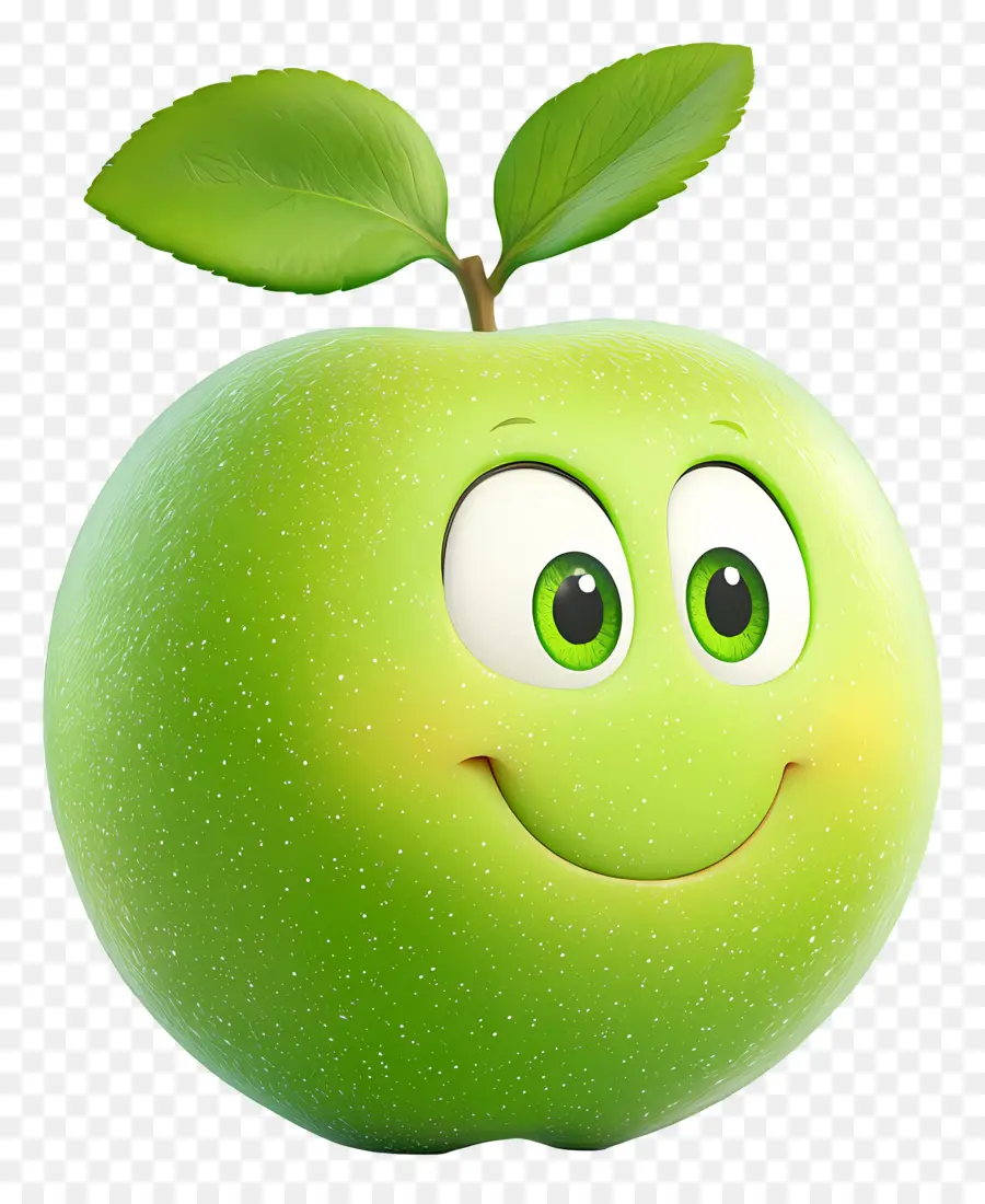 Manzana Verde，Sonriente PNG