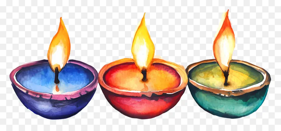 Lámparas De Aceite De Diwali，Velas PNG