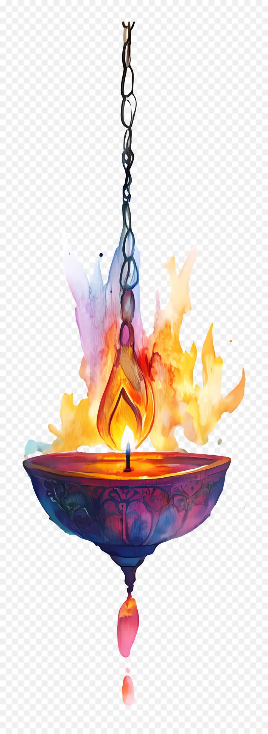 Diya Colgante，Lámpara De Aceite Artística PNG