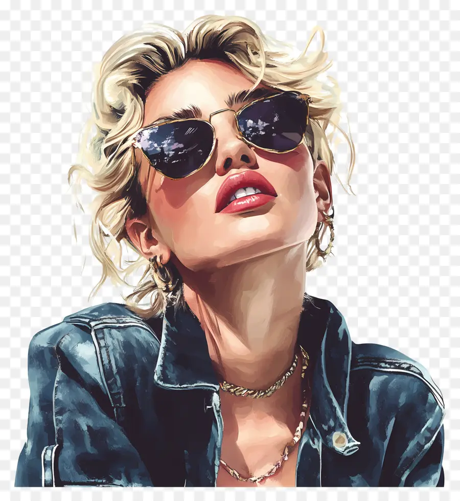 Miley Ciro，Mujer Con Gafas De Sol PNG