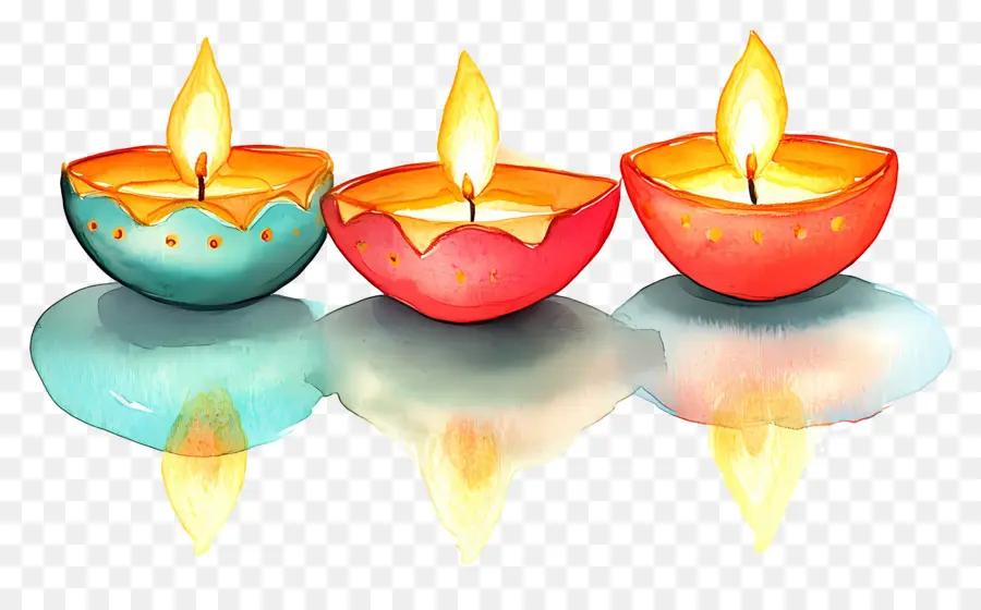 Lámparas De Aceite De Diwali，Velas PNG