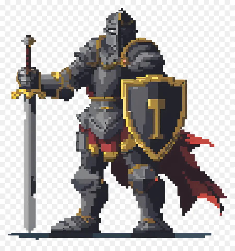 Caballero De Píxeles，Caballero Pixel Con Espada PNG