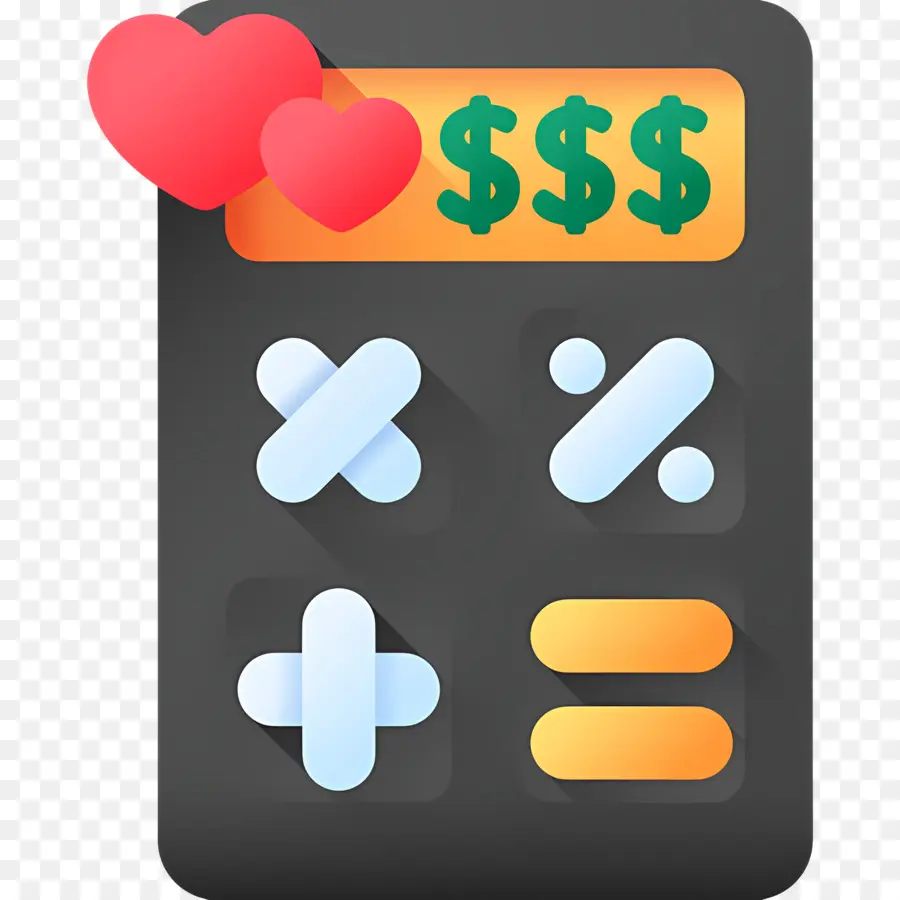 Calculo Del Presupuesto，Calculadora Con Corazones PNG