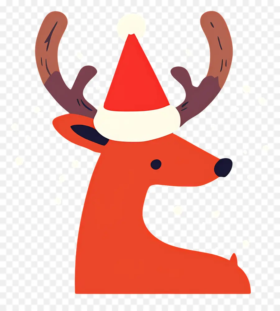 Ciervo De Navidad，Reno Con Gorro De Papá Noel PNG