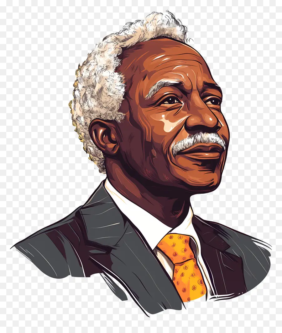 Julius Nyerere，Retrato Ilustrado PNG