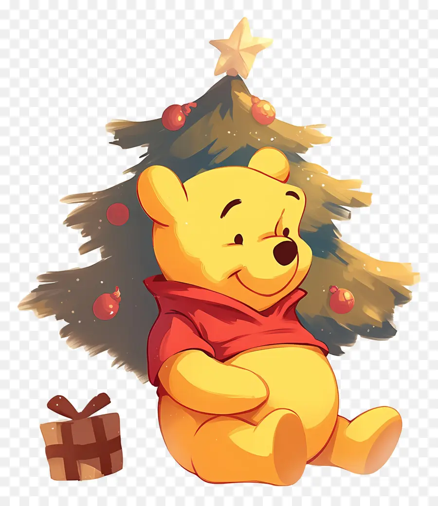 Winnie El Pooh，Oso Con árbol De Navidad PNG