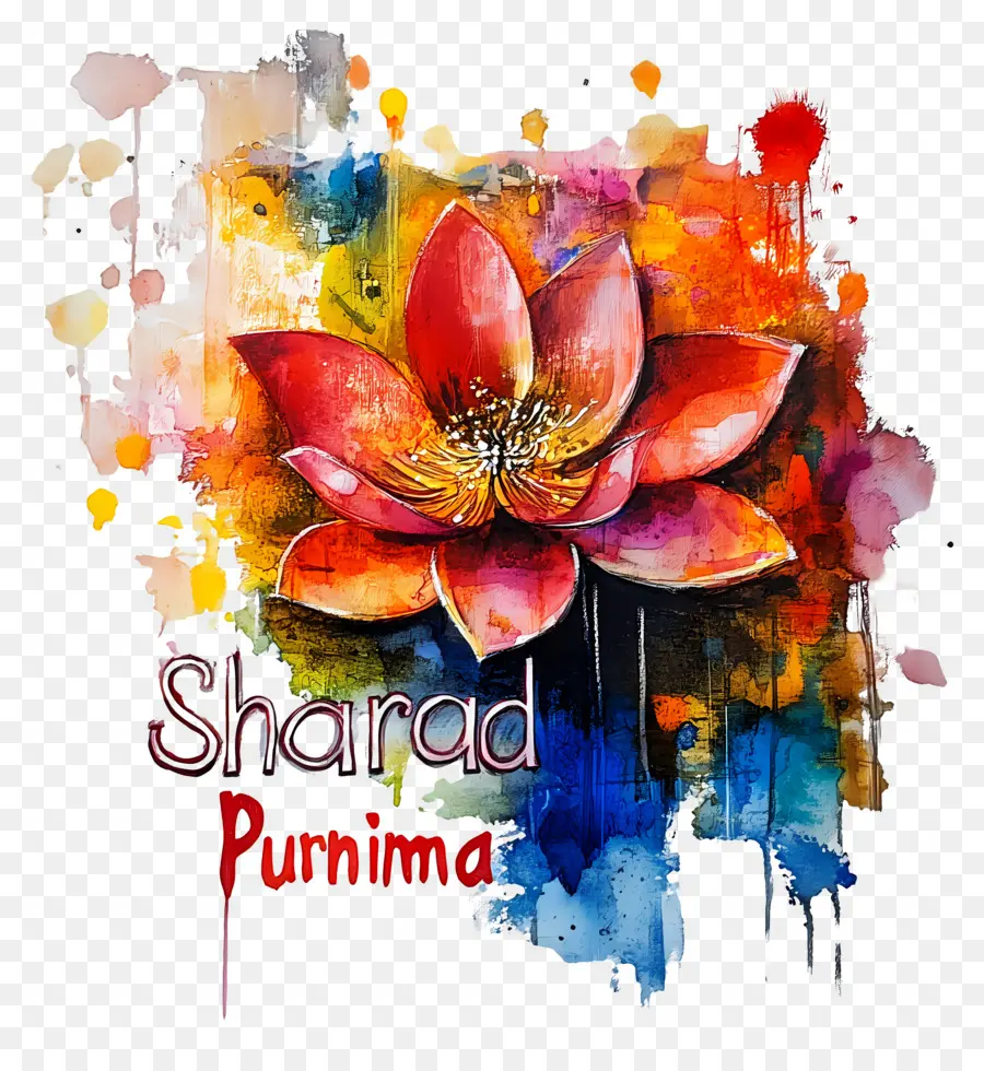 Sharad Purnima，Loto Colorido PNG