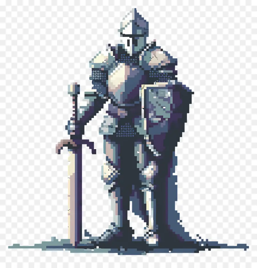 Caballero De Píxeles，Caballero Pixel Con Espada PNG