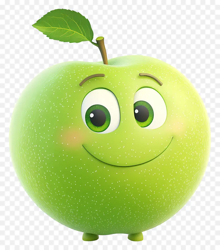 Manzana Verde，Sonriente PNG