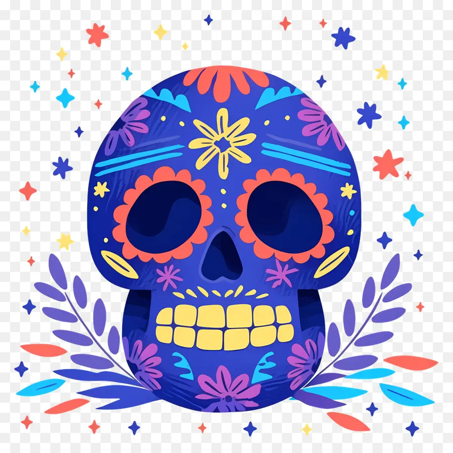 Linda Calavera，Calavera Colorida PNG