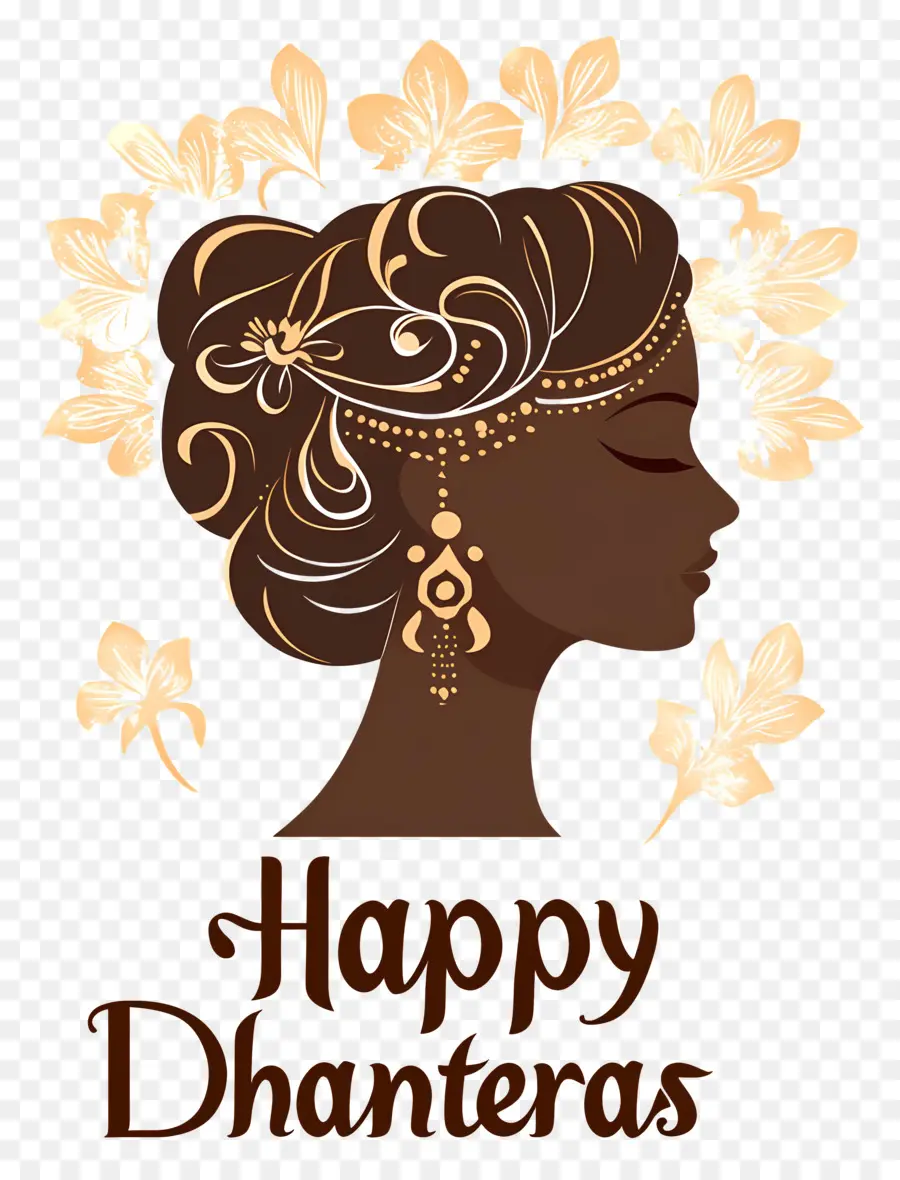 Felices Dhanteras，Silueta De Mujer Decorativa PNG