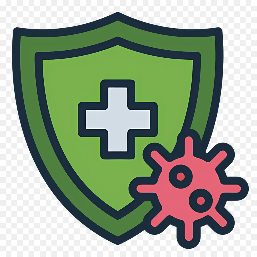 Escudo De Inmunidad，Escudo Con Virus PNG