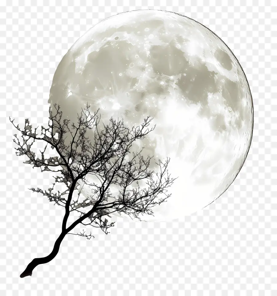 Sharad Purnima，Luna Y árbol PNG