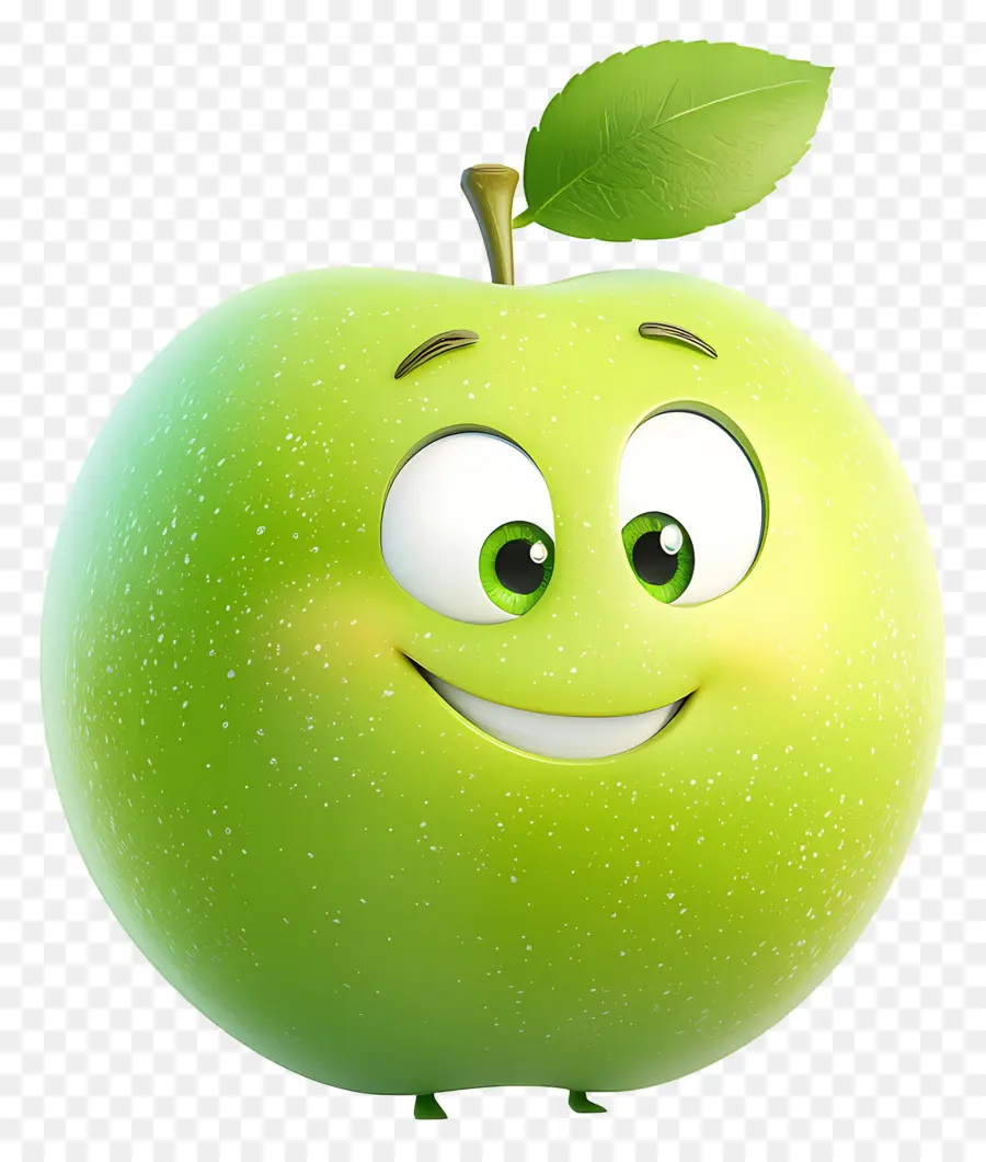 Manzana Verde，Sonriente PNG