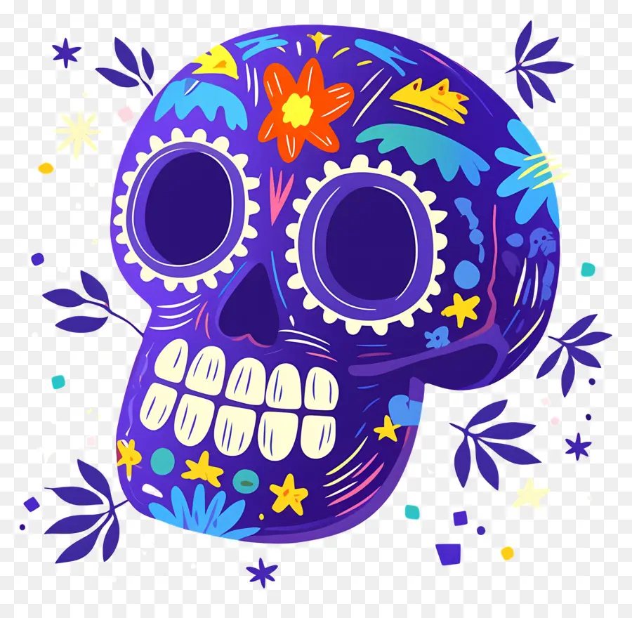 Linda Calavera，Calavera Colorida PNG