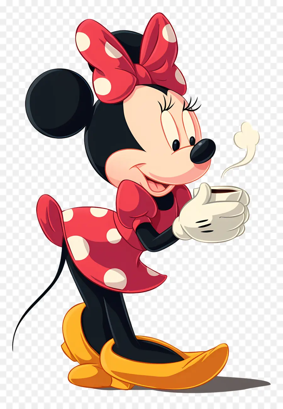 Minnie Ratón，Ratón De Dibujos Animados Con Cupcake PNG