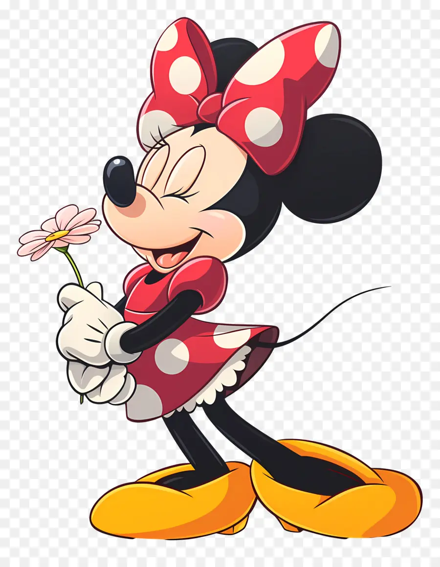 Minnie Ratón，Ratón De Dibujos Animados Con Cupcake PNG