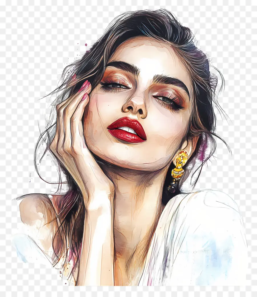 Deepika Padukone，Ilustración De Moda PNG