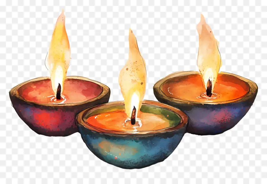 Lámparas De Aceite De Diwali，Velas PNG