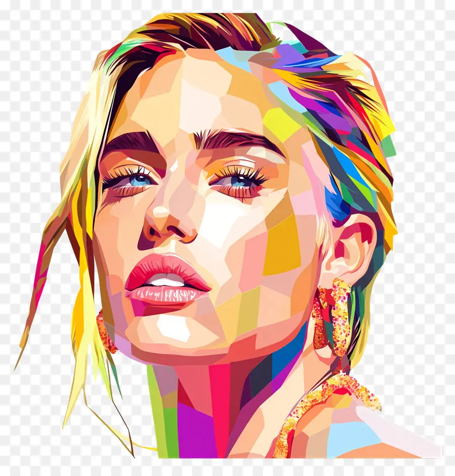 Miley Ciro，Retrato Colorido PNG