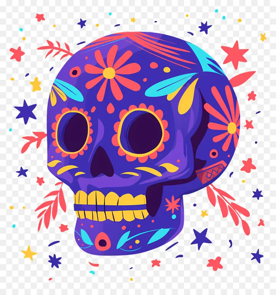 Linda Calavera，Calavera Colorida PNG