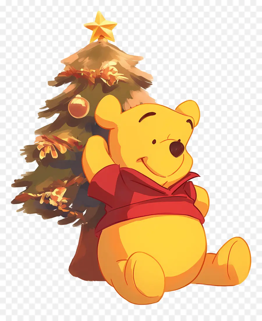 Winnie El Pooh，Oso Con árbol De Navidad PNG