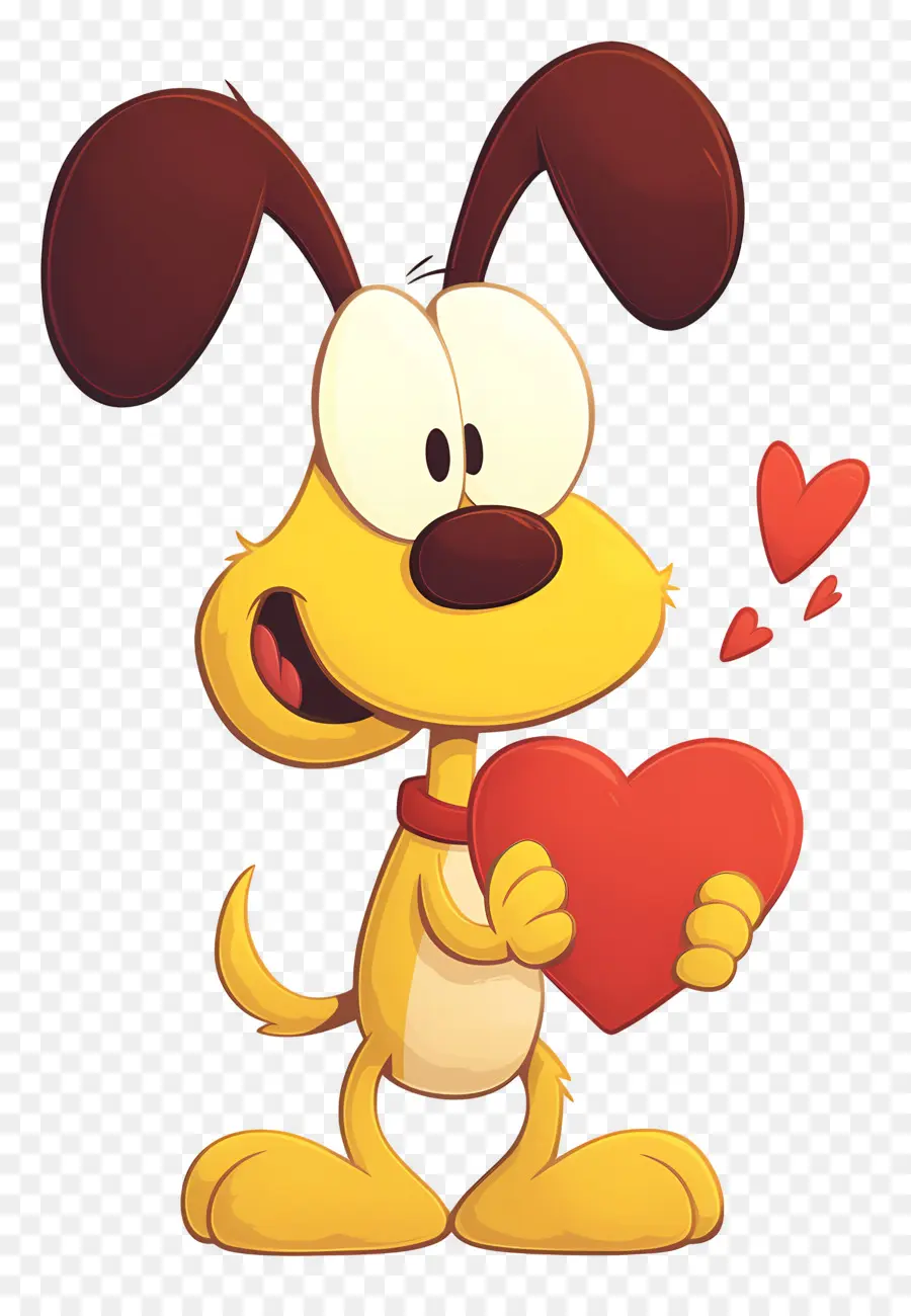 Personaje De Dibujos Animados，Perro De Dibujos Animados Con Corazón PNG