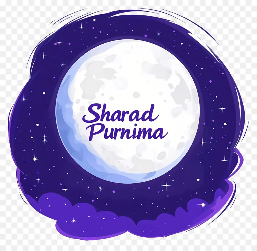 Sharad Purnima，Cielo Nocturno Con Luna PNG