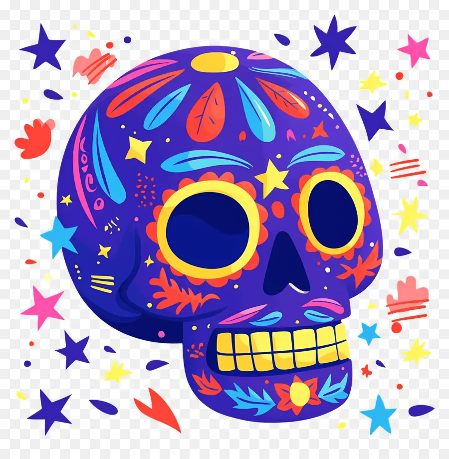 Linda Calavera，Calavera Colorida PNG