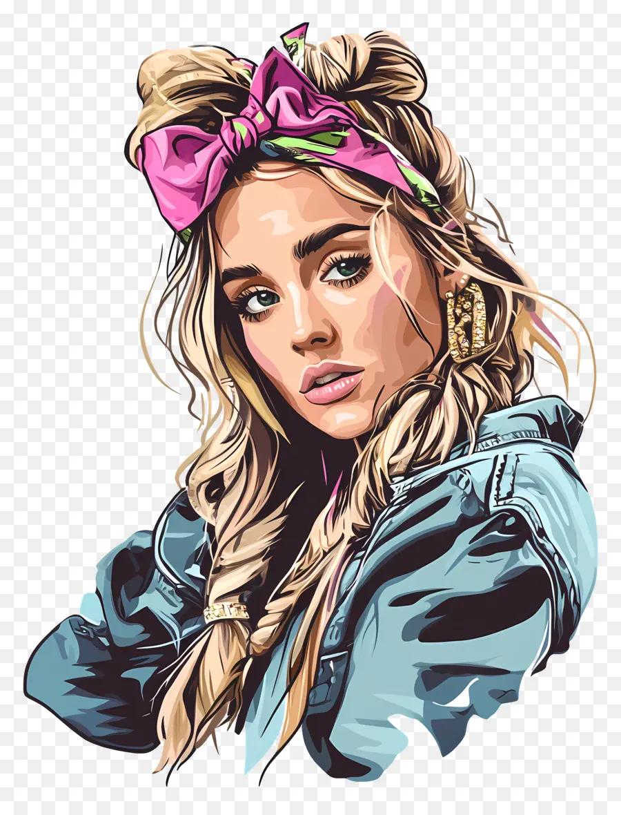 Miley Ciro，Retrato Estilizado PNG