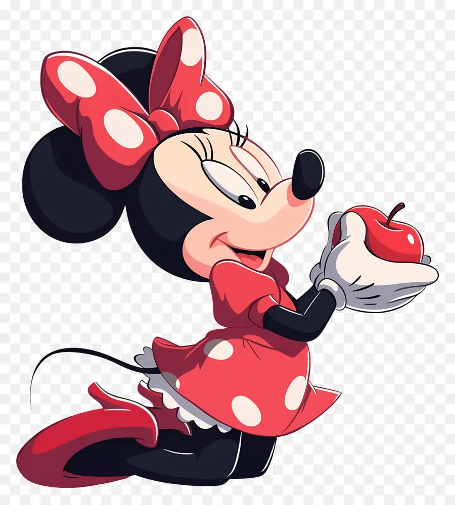 Minnie Ratón，Minnie Mouse Con Manzana PNG