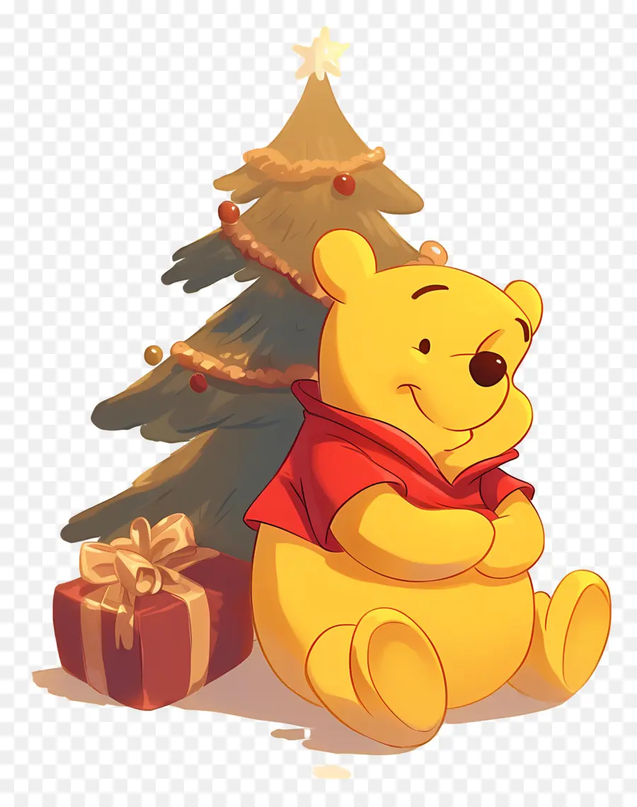 Winnie El Pooh，Oso Con árbol De Navidad PNG