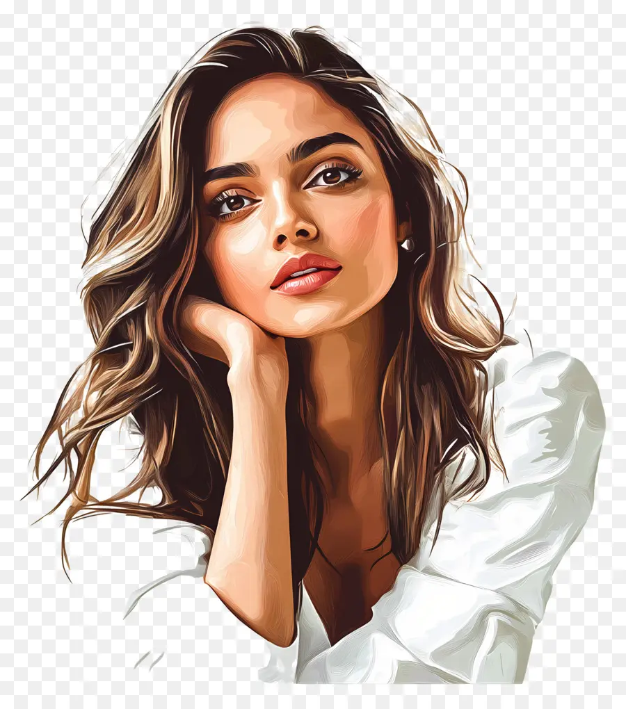 Deepika Padukone，Mujer Ilustrada PNG