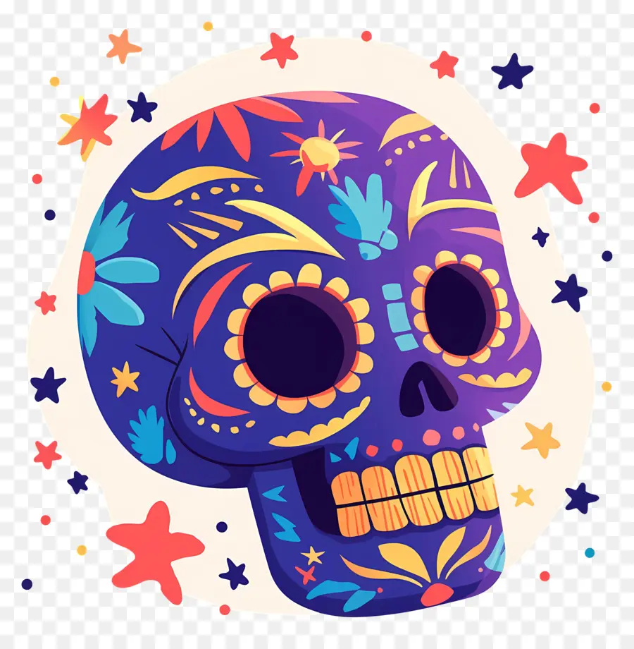 Linda Calavera，Calavera Colorida PNG